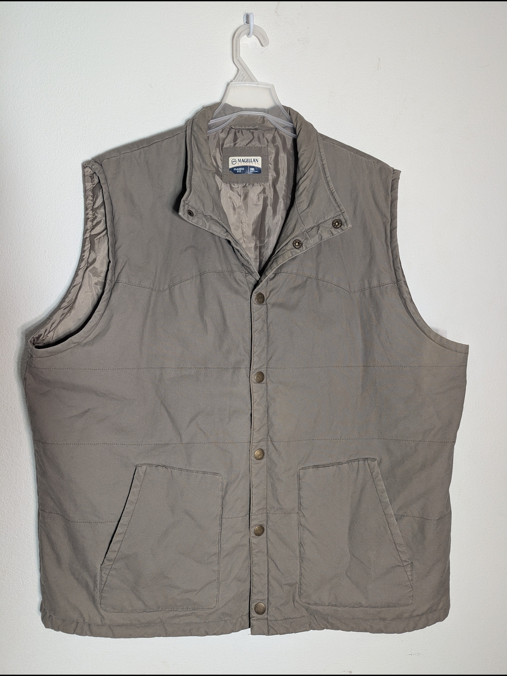 Magellan Men's Canvas Khaki Vest Ranch Car Coat Winter Layering Big Tall 3XL